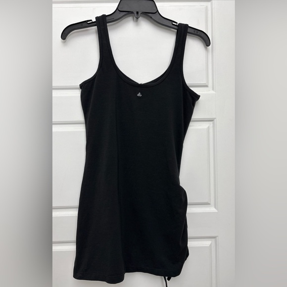 Prana Black Asymmetrical Ruched Sleeveless Tank Top - Picture 2 of 5